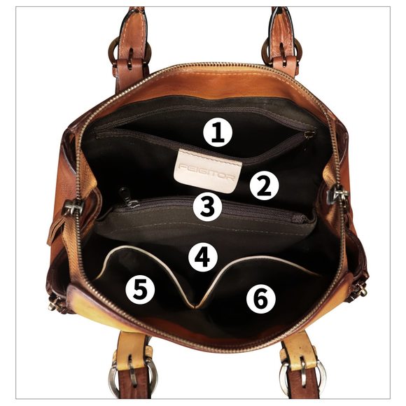 Genuine Leather Handbag Hand Painted Leather Top Handle Purse c: - Picture 4 of 7